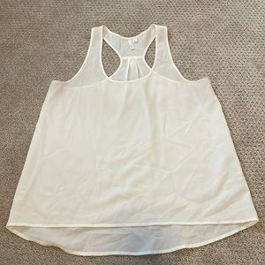 Frenchi Ivory Tback High-Low Camisole with back Pleat